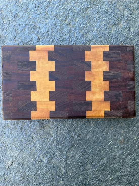 Farbeyond woodworking by Mark Sorague Other - Handmade End Grain Wooden Cutting Board - Two-Tone Chess Pattern
